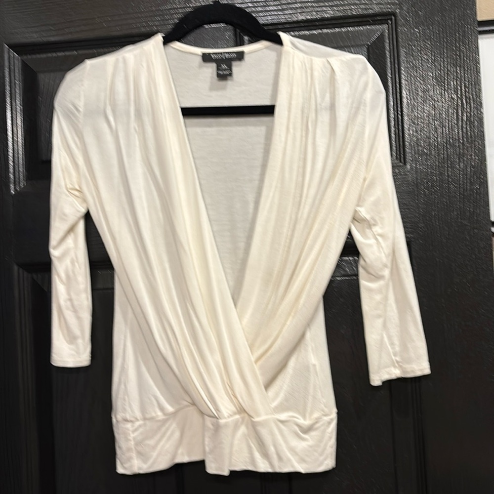 White House Black Market white long sleeve top
Deep v neck